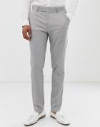 Asos Design Wedding Skinny Smart Pants In Gray Pv Oxford - Gray