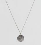Asos Sterling Silver Necklace With St Christopher Pendant - Silver
