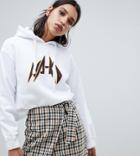 Na-kd Street Logo Hoodie In White