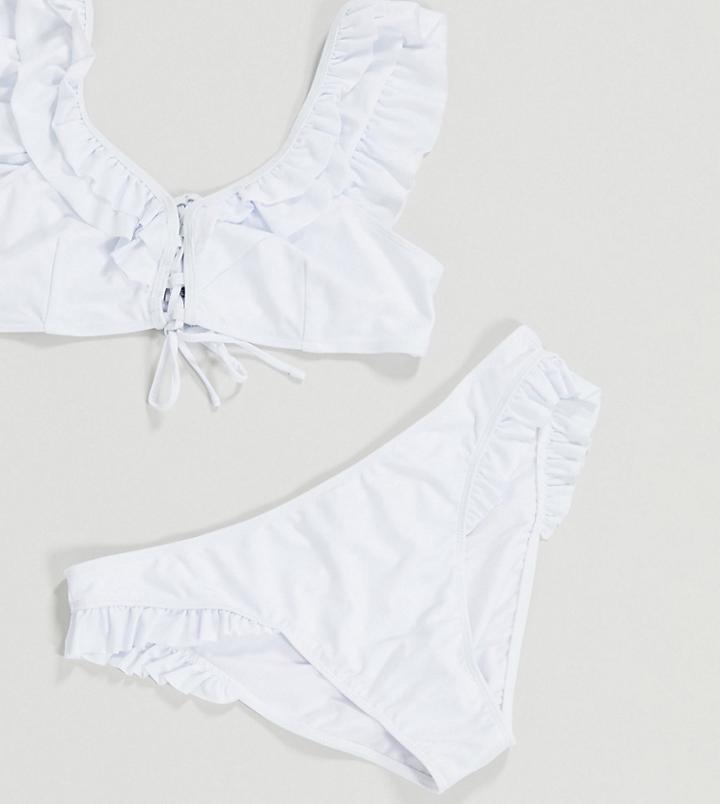 Unique 21 Hero Plus Frill Bikini Top-multi