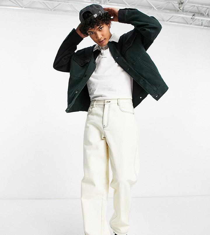 Collusion Patchwork Canvas Jacket In Black Multi