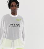 Collusion Long Sleeve Printed T-shirt-white