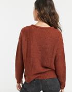 Jdy Knitted V-neck Sweater - Brown