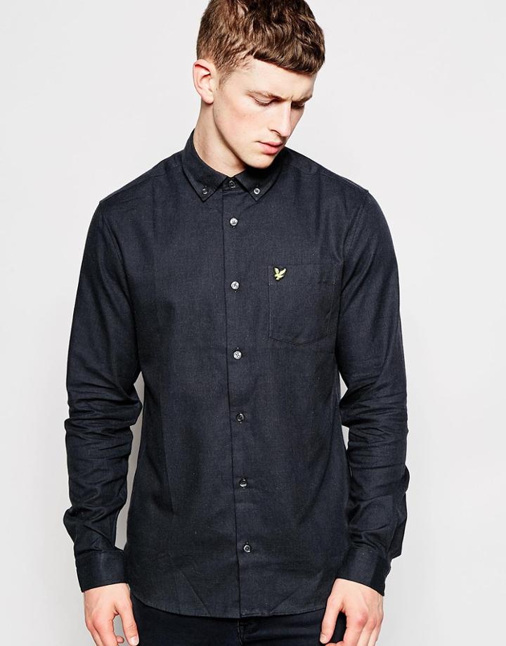 Lyle & Scott Shirt In Marl Cotton - Charcoal