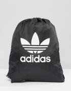 Adidas Originals Drawstring Backpack With Trefoil Logo In Black - Black