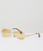 Sonix Lodi Aviator Sunglasses In Yellow - Yellow