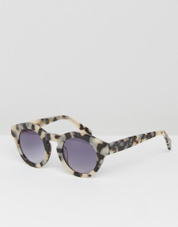 Pieces Round Sunglasses - Cream