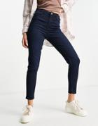 Miss Selfridge Emily High Waist Ankle Grazer Skinny Jeans In Blue Black-blues