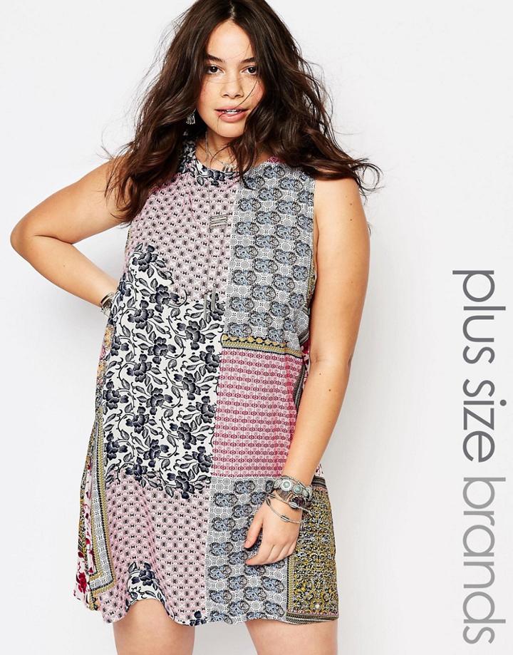 Alice & You Patchwork Printed Shift Dress - Multi