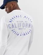 Asos Design Organic Cotton Long Sleeve T-shirt With Large City Text - White