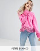 Kubban Petite Ruffle Detail Sweatshirt - Pink