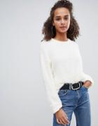 Bershka Longline Sweater - Cream