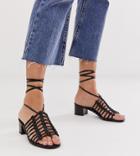 New Look Cut Out Sandal In Black - Black