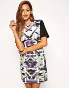 Asos T-shirt Dress In Butterfly Print - Multi
