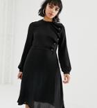 Vero Moda Petite Button Detail Skater Dress - Black