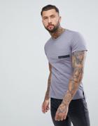 Religion T-shirt With Stepped Hem And Printed Pocket - Gray