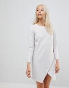 Asos Asymmetric Clean Shift Mini Dress - Gray