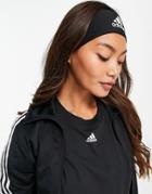 Adidas Training Alphaskin Tie Headband In Black