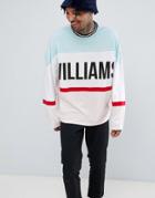 Asos Design Oversized Long Sleeve T-shirt With Colour Block Panels And Text Print - Multi
