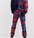 Asos Made In Kenya Check Relaxed Pants - Black