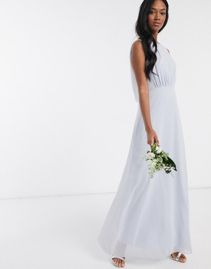 Maids To Measure Bridesmaid Cowl Back Chiffon Dress-blues