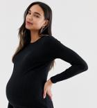 New Look Maternity Crew Neck Top In Black - Black