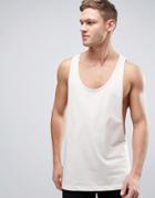 Asos Tank With Extreme Dropped Armhole And Racer Back In Off White - C