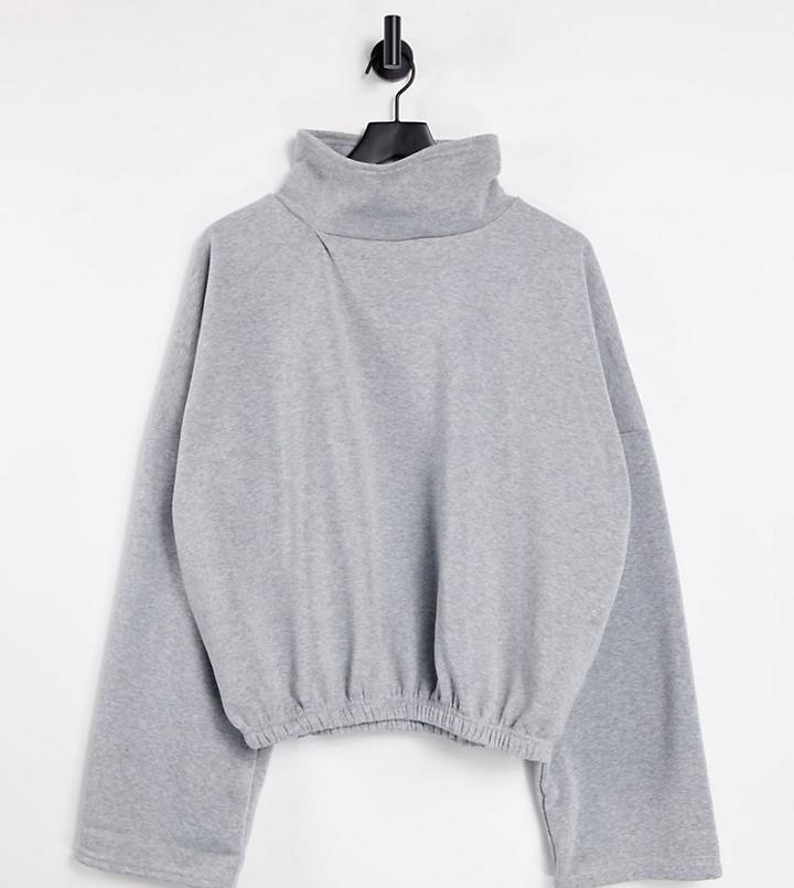 I Saw It First Plus Fleece Lined Sweatshirt In Gray-grey
