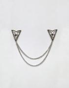 Asos Design Western Collar Tips - Silver