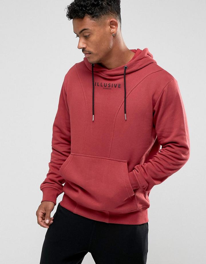 Illusive London Hoodie In Burgundy - Red