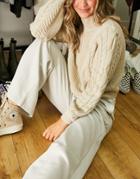 Object Sweater With Zip Detail In Cream-white