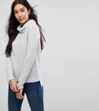Brave Soul Tall Roll Neck Sweater - Gray