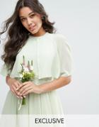 Tfnc Wedding Chiffon Cape Cover Up - Green