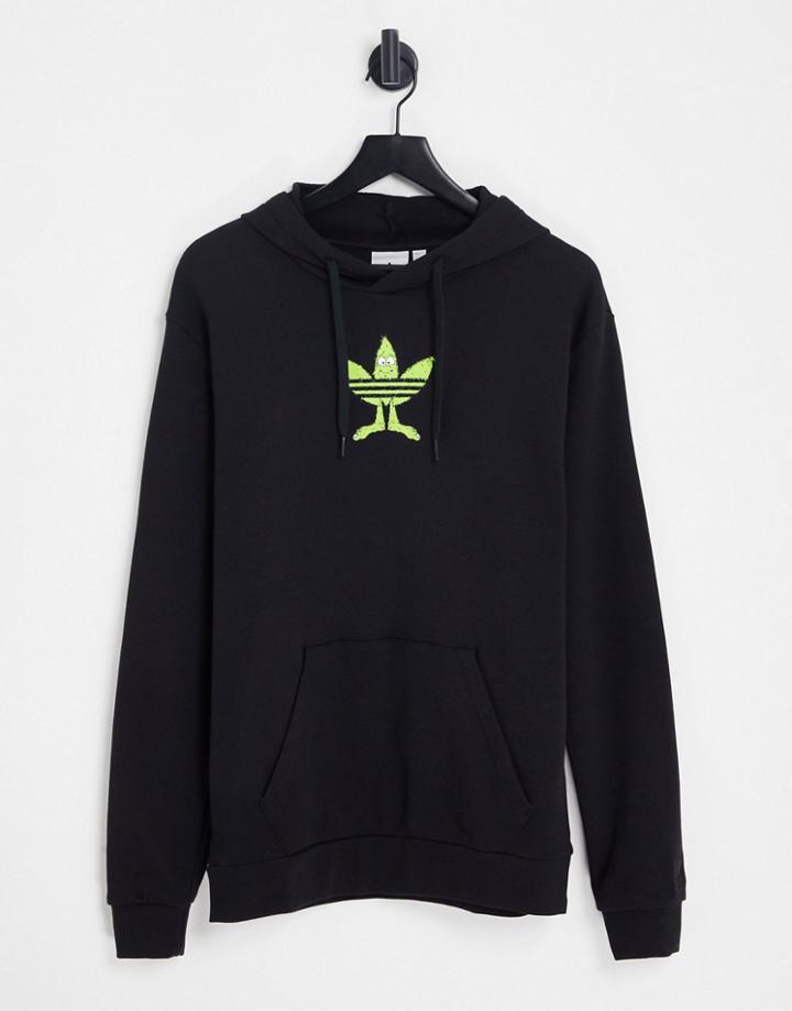 Adidas Originals Graphics Fun Hoodie In Black With Back Print