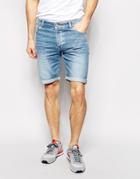 Asos Denim Shorts In Skinny Fit - Light Blue
