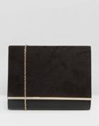 Lotus Envelope Clutch Bag - Black