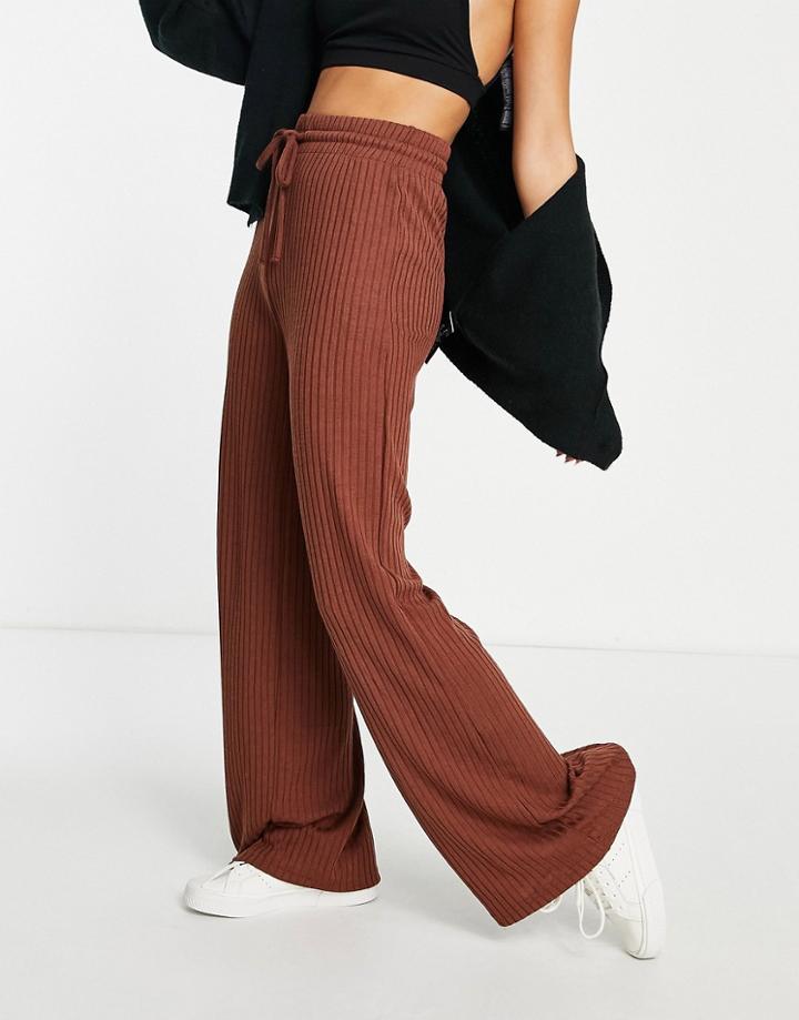 Stradivarius Relaxed Pants In Brown - Part Of A Set