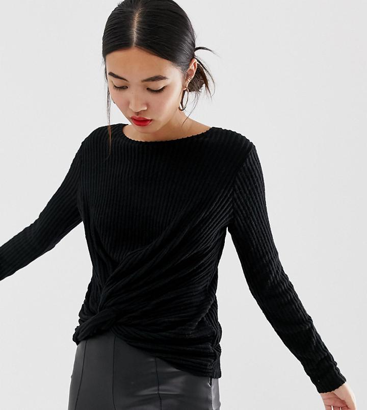 New Look Twist Front Top In Black