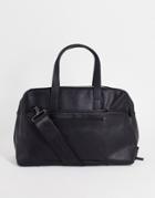 Asos Design Holdall In Black Faux Leather 19 Liters
