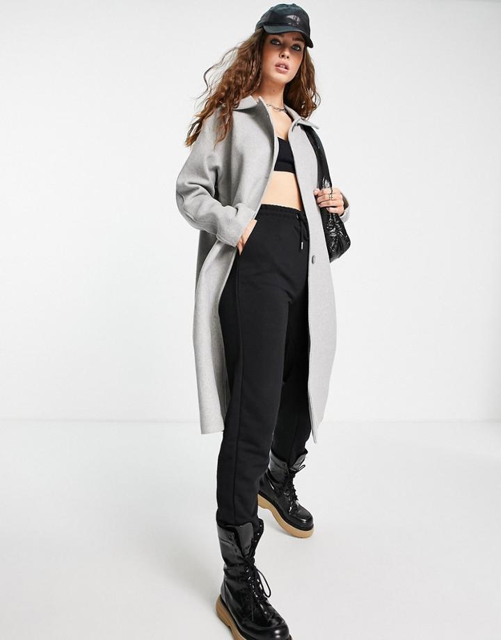Bolongaro Trevor Raglan Sleeve Overcoat In Gray Heather