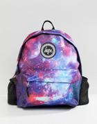 Hype Backpack With Bottle In Space Print - Blue