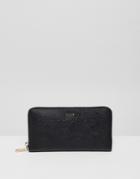 Dkny Bryant Ziparound Leather Wallet In Black - Black