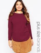 Brave Soul Plus Ribbed Sweater Dress - Red