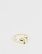 Asos Design Vintage Style Signet Ring In Gold