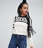 Miss Selfridge Top With Embroidered Detail In Cream