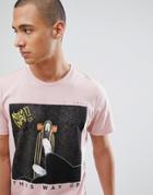 Jack & Jones Originals T-shirt With Neon Detail Photo Print - Pink