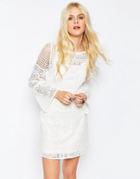 Stevie May Mini Crochet Dress - White