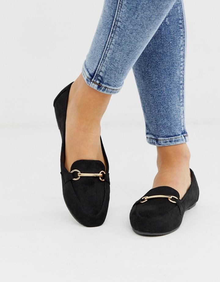 Raid Viera Black Snaffle Detail Flat Shoes