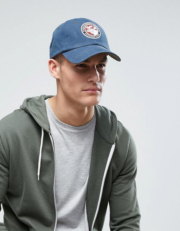 Abercrombie & Fitch Logo Baseball Cap In Blue - Blue
