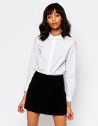 Monki Frill Collar Shirt - White